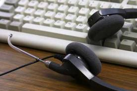 Headphones are used for transcribing documents either from tape or digital sources. 
